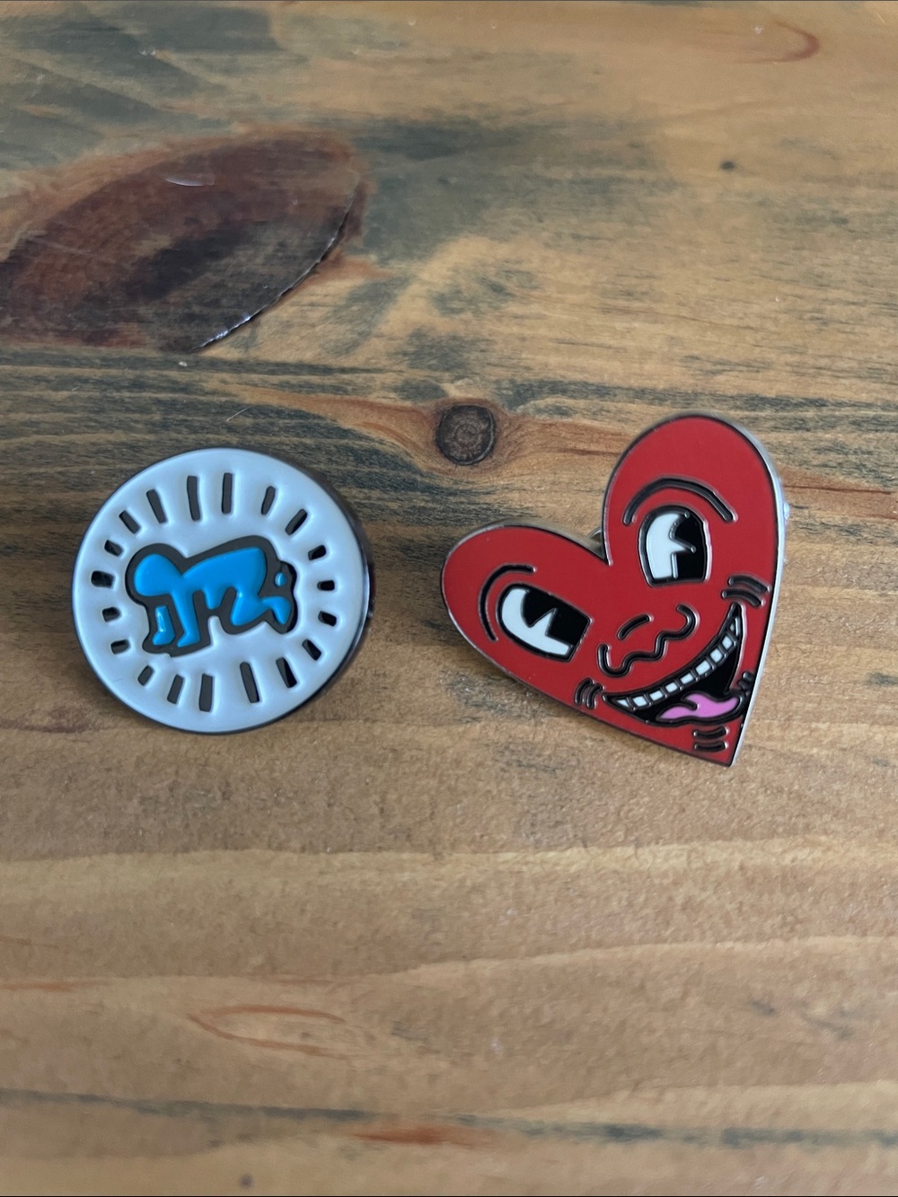 2 Keith Haring Art Pins